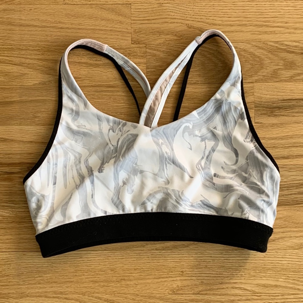 Athleta Sports Bra, Grey, Pink, Black, Small